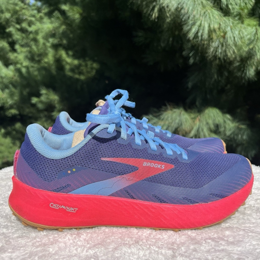 Brooks Catamount Trail Running Shoes Womens 9.5 Blue Pink Sneakers 1203391B422